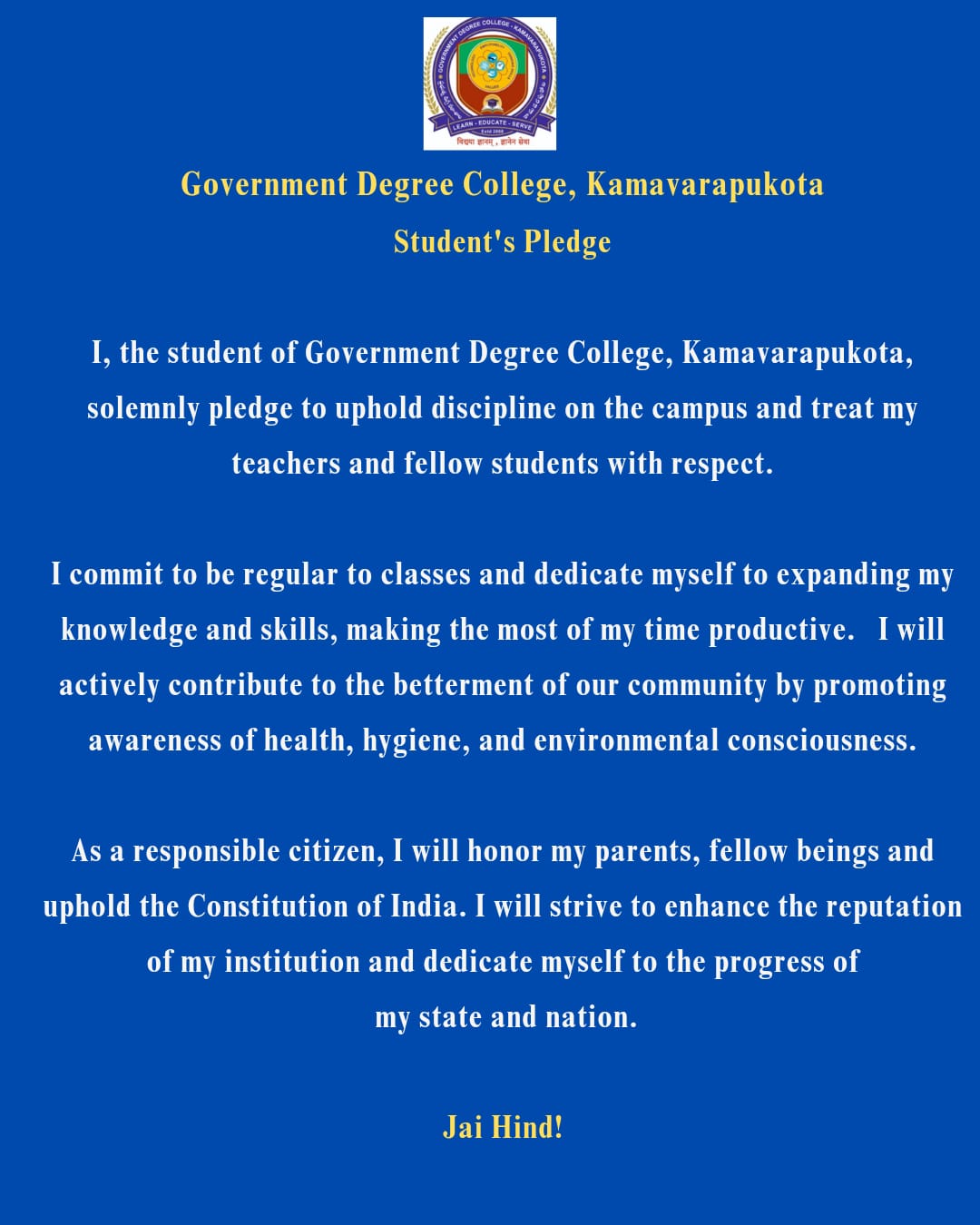 College pledge